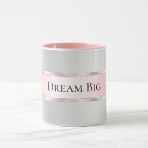 Glam Silver Blush Pink Ribbon Mok