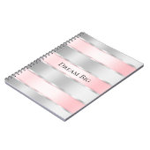 Glam Silver Blush Pink Ribbon Notitieboek (Linkerzijde)