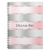 Glam Silver Blush Pink Ribbon Notitieboek (Voorkant)