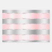 Glam Silver Blush Pink Ribbon Verjaardag Inpakpapier Vel (Voorkant 2)