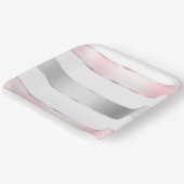 Glam Silver Blush Pink Ribbon Verjaardag Papieren Bordje (Gebogen)