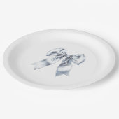 Glam Silver Bow-Vrijgezellenfeest Papieren Bordje (Gekanteld)