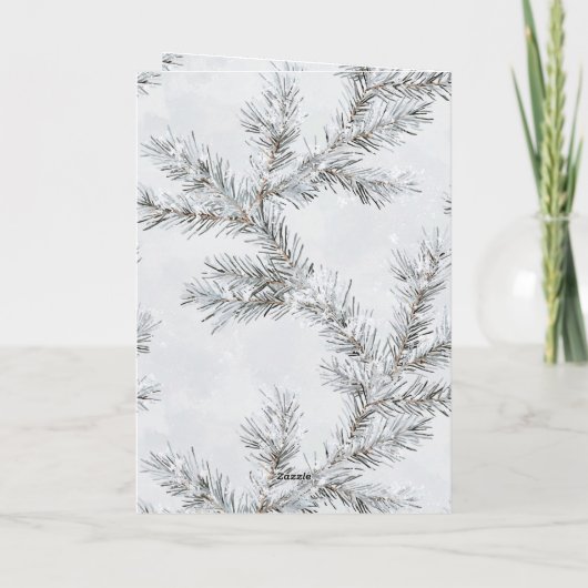 Glam Silver Christmas Tree Branches Window Kaart (Achterkant)