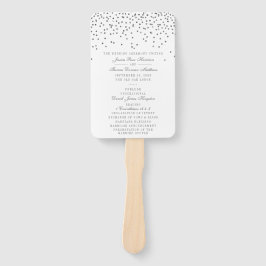  Glam Silver Confetti huwelijksprogramma Handwaaier