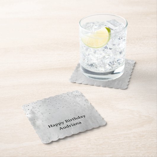 Glam Silver Confetti Kartonnen Onderzetters (Insitu)