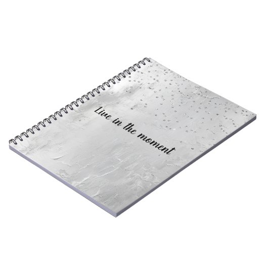 Glam Silver Confetti Notitieboek (Linkerzijde)