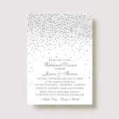  Glam Silver Confetti Rehearsal Dinner Kaart