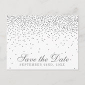  Glam Silver Confetti Save The Date Aankondigingskaart (Voorkant)