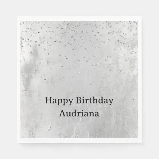 Glam Silver Confetti Servet (Voorkant)