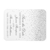  Glam Silver Confetti Sla de datummagneten op Magneet (Horizontaal)