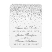  Glam Silver Confetti Sla de datummagneten op Magneet (Verticaal)