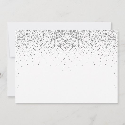 Glam Silver Confetti trouwfoto Save The Date (Achterkant)