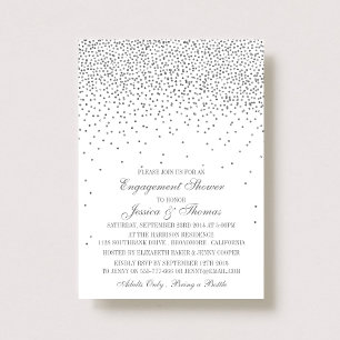 Glam Silver Confetti Verloving Shower Kaart