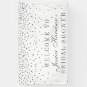  Glam Silver Confetti Vrijgezellenfeest Spandoek (Verticaal)