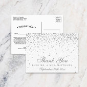 Glam Silver Confetti Weddenschap Hartelijk dank Briefkaart