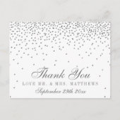  Glam Silver Confetti Weddenschap Hartelijk dank Briefkaart (Voorkant)