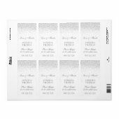  Glam Silver Confetti Weddenschap Wine Flesje Etiket (Full Sheet)
