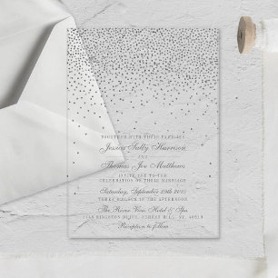  Glam Silver Confetti Wedding Acryl Uitnodigingen
