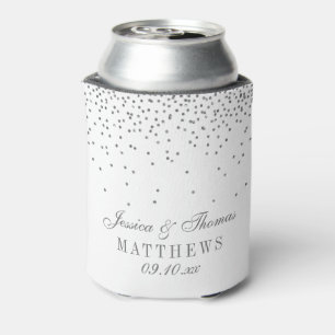 Glam Silver Confetti Wedding Blikjeskoeler