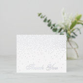  Glam Silver Confetti Wedding Folie Uitnodiging Briefkaart (Staand Voorkant)