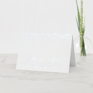Glam Silver Confetti Wedding Folie Wenskaart