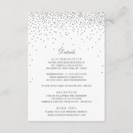  Glam Silver Confetti Wedding Informatiekaartje