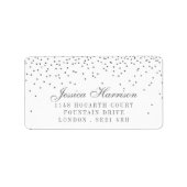  Glam Silver Confetti Wedding Labels (Voorkant)