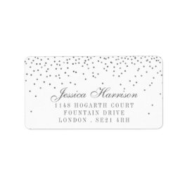 Glam Silver Confetti Wedding Labels