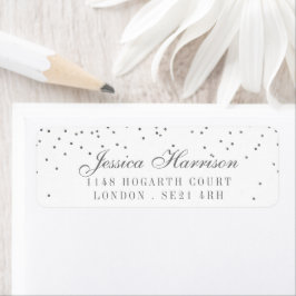 Glam Silver Confetti Wedding Labels