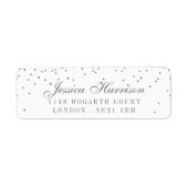  Glam Silver Confetti Wedding Labels (Voorkant)