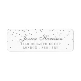  Glam Silver Confetti Wedding Labels