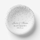  Glam Silver Confetti Wedding Papieren Kommen (Voorkant)