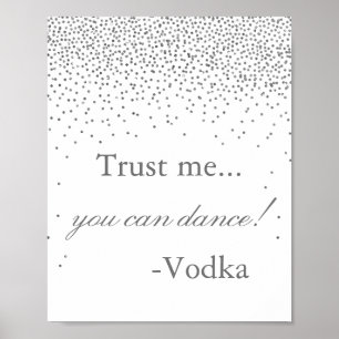 Glam Silver Confetti Wedding Party Sign Poster