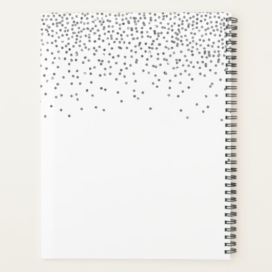  Glam Silver Confetti Wedding Planner (Achterkant)