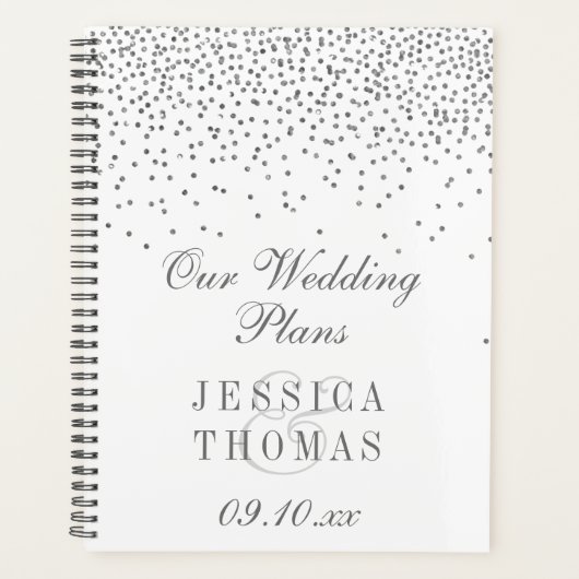  Glam Silver Confetti Wedding Planner (Voorkant)