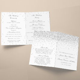  Glam Silver Confetti Wedding Programma's
