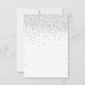  Glam Silver Confetti Wedding RSVP Kaartje (Achterkant)