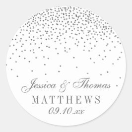  Glam Silver Confetti Wedding Stickers