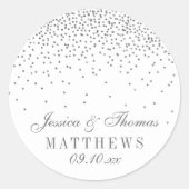  Glam Silver Confetti Wedding Stickers (Voorkant)