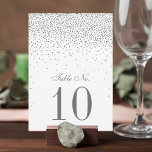 Glam Silver Confetti Wedding Table Number Kaart<br><div class="desc">Glam Silver Confetti Wedding Table Number Kaarten. *** HOE MOET U BESTELLEN *** Gelieve elke tabelnummerkaart aan te passen en toe te voegen aan uw karretje,  één voor één. Zazzle beschikt momenteel niet over een systeem om een aanpassing van de producten mogelijk te maken nadat een bestelling is geplaatst.</div>