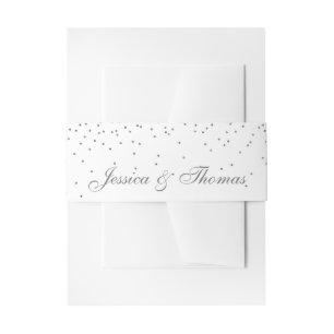  Glam Silver Confetti Wedding Uitnodigingen Wikkel