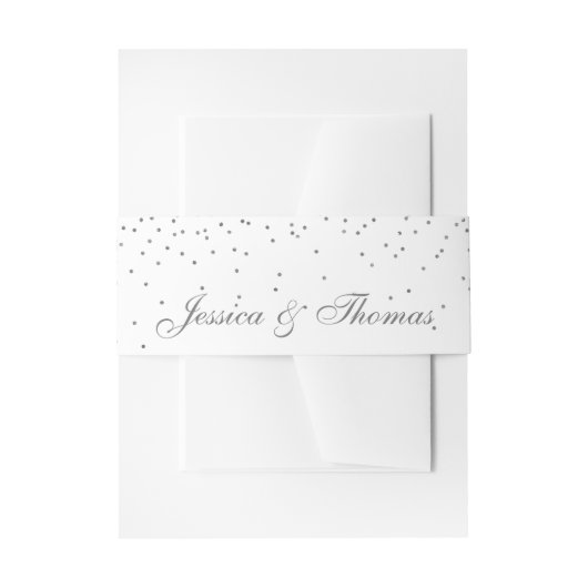 Glam Silver Confetti Wedding Uitnodigingen Wikkel (Voorkant Voorbeeld)