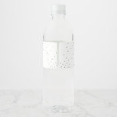  Glam Silver Confetti Wedding Waterfles Etiket (Achterkant)