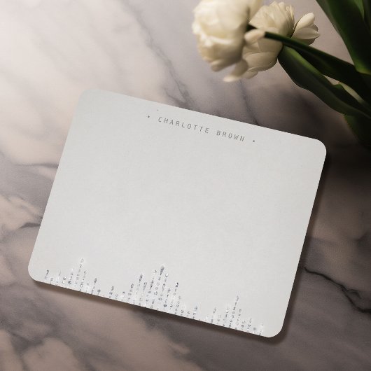 Glam Silver Deco gepersonaliseerd kantoorbenodigd Notitiekaartje