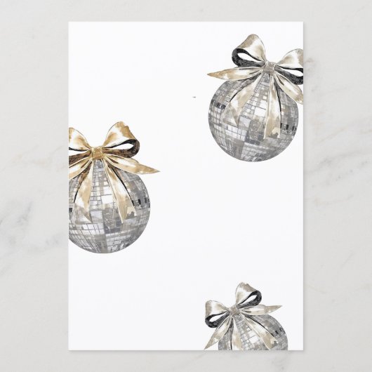 Glam Silver Disco New Year’s Eve Party Kaart (Achterkant)