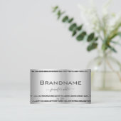 Glam Silver Effect Elegant Glitter Sparkle Stars Visitekaartje (Staand voorkant)