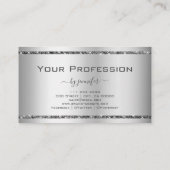 Glam Silver Effect Elegant Glitter Sparkle Stars Visitekaartje (Achterkant)