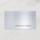 Glam Silver Elegant Moderne Cool Professional Plai Visitekaartje (Voorkant)