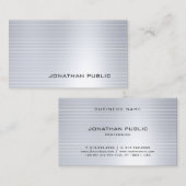 Glam Silver Elegant Moderne Cool Professional Plai Visitekaartje (Voorkant / Achterkant)