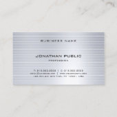 Glam Silver Elegant Moderne Cool Professional Plai Visitekaartje (Achterkant)